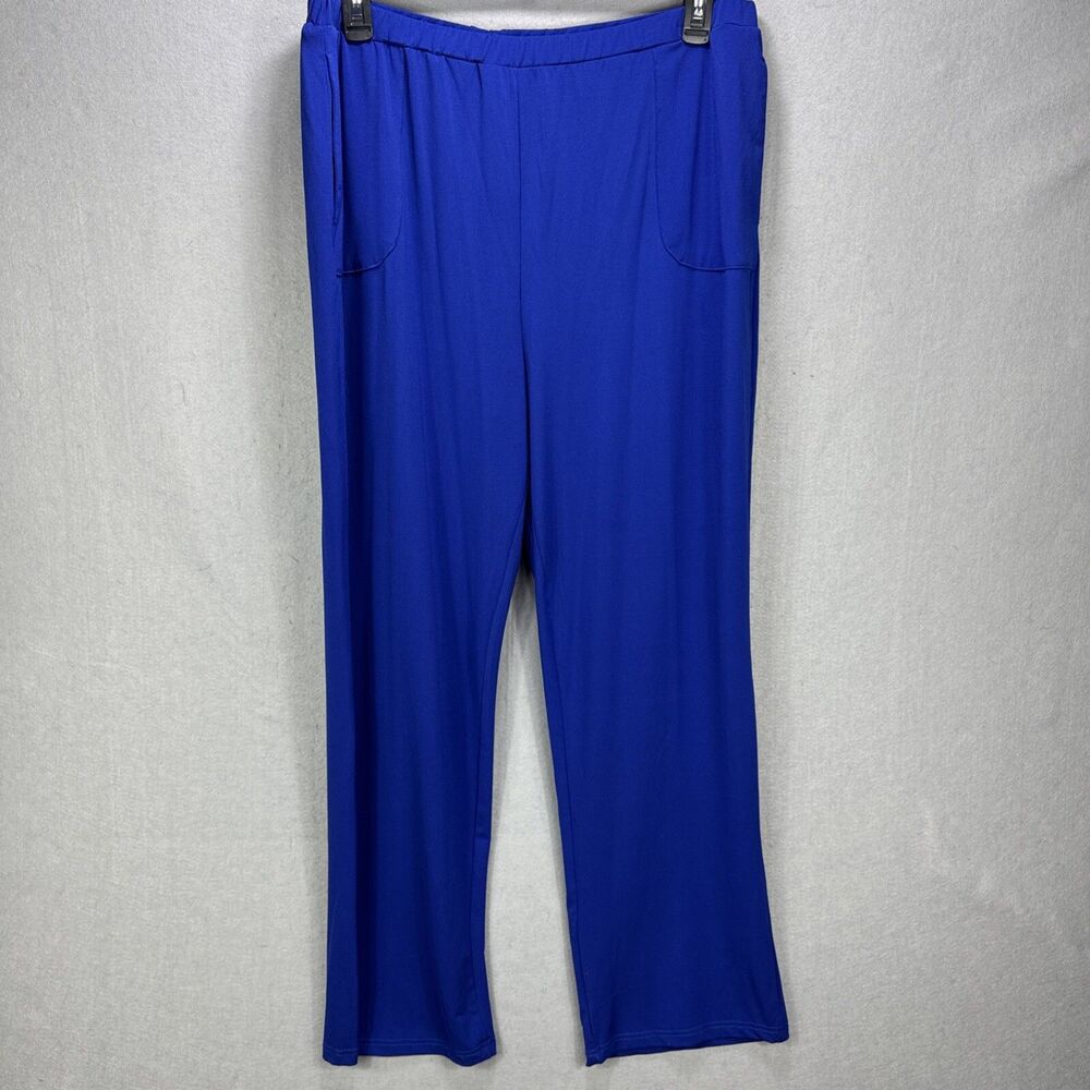 Magellans Pants Women’s XL Blue Travel Gear Knit Pants Stretch Wrinkle Resistant